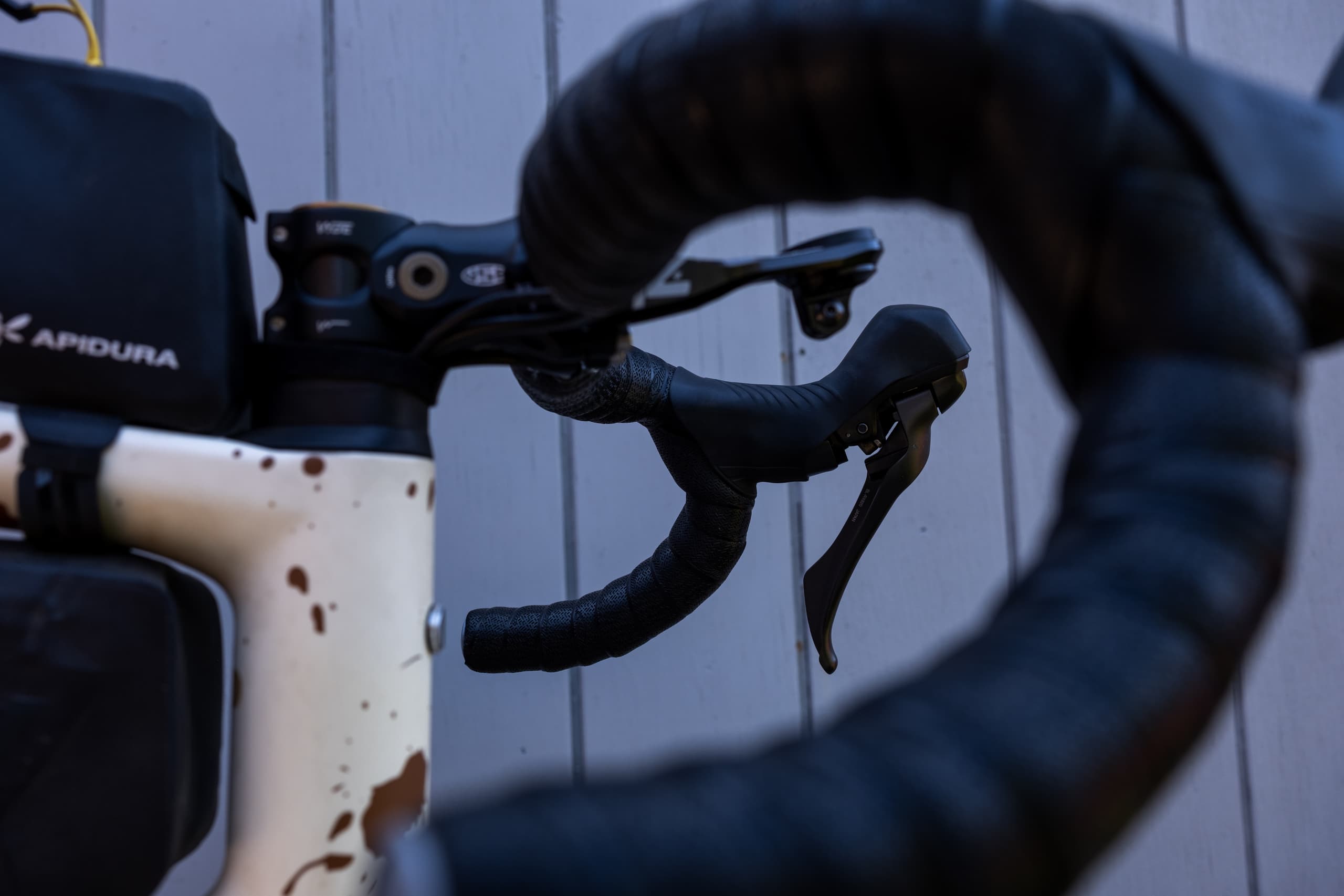 Escape GR 24 hoods paired with an Apidura frame bag.