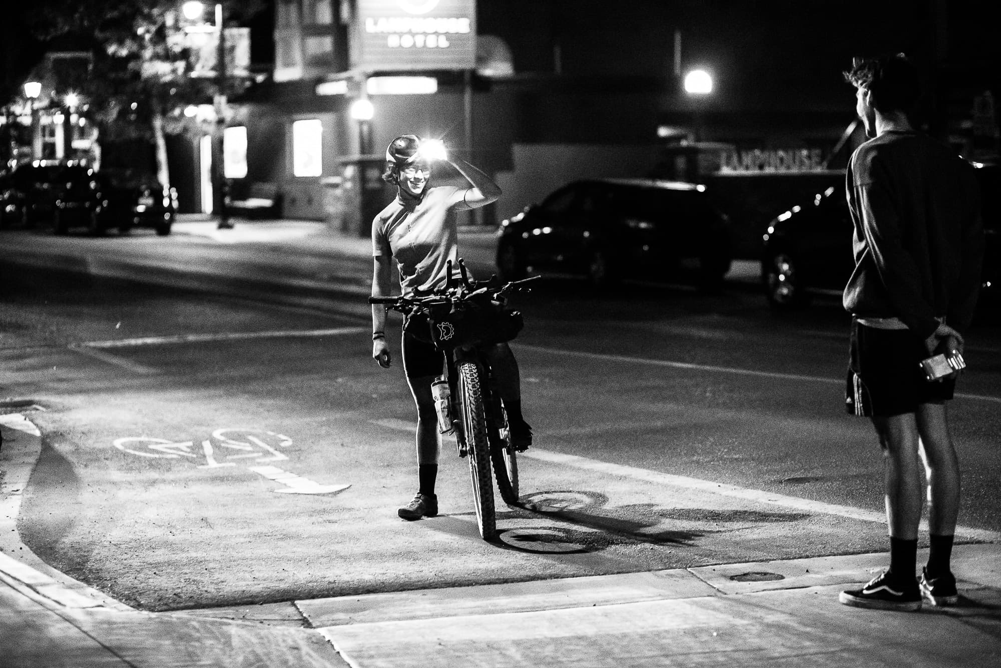 Racers coming in at night time.