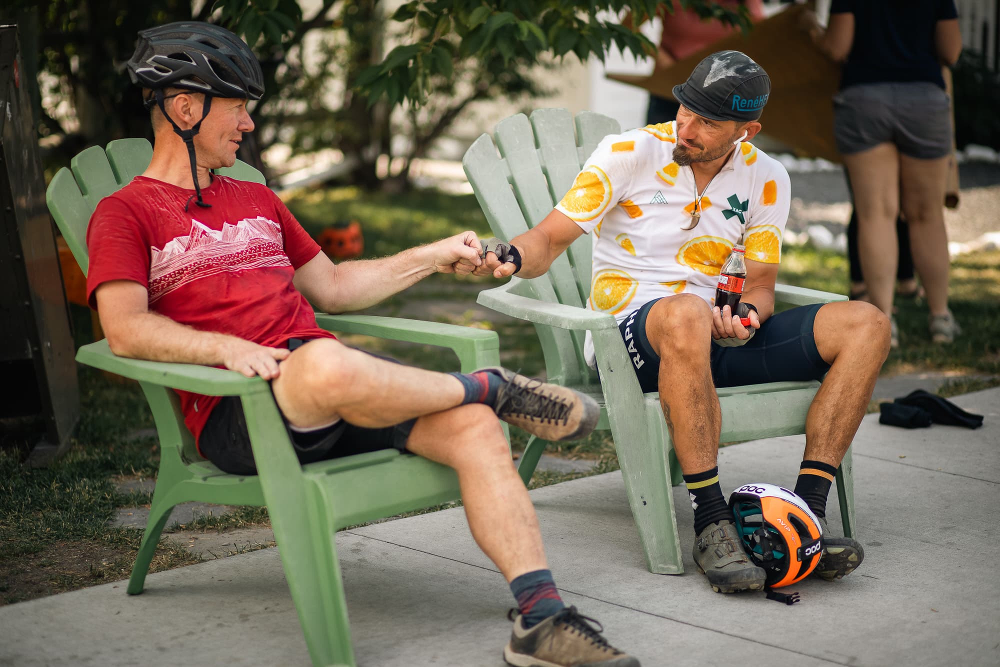 Comraderie among racers.
