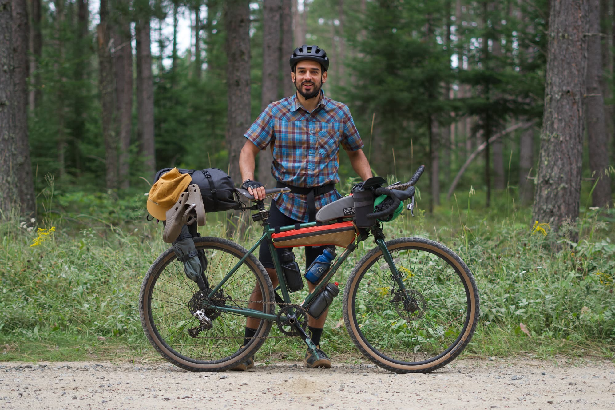 Josh and his bikepacking setup.