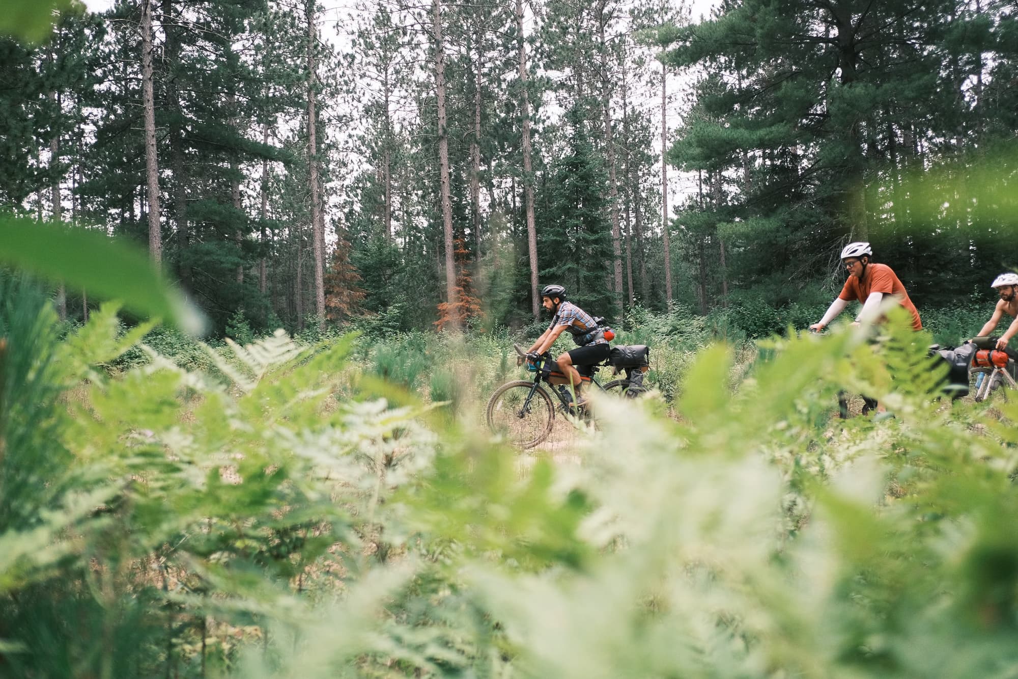 Friends on a bikepacking trip.