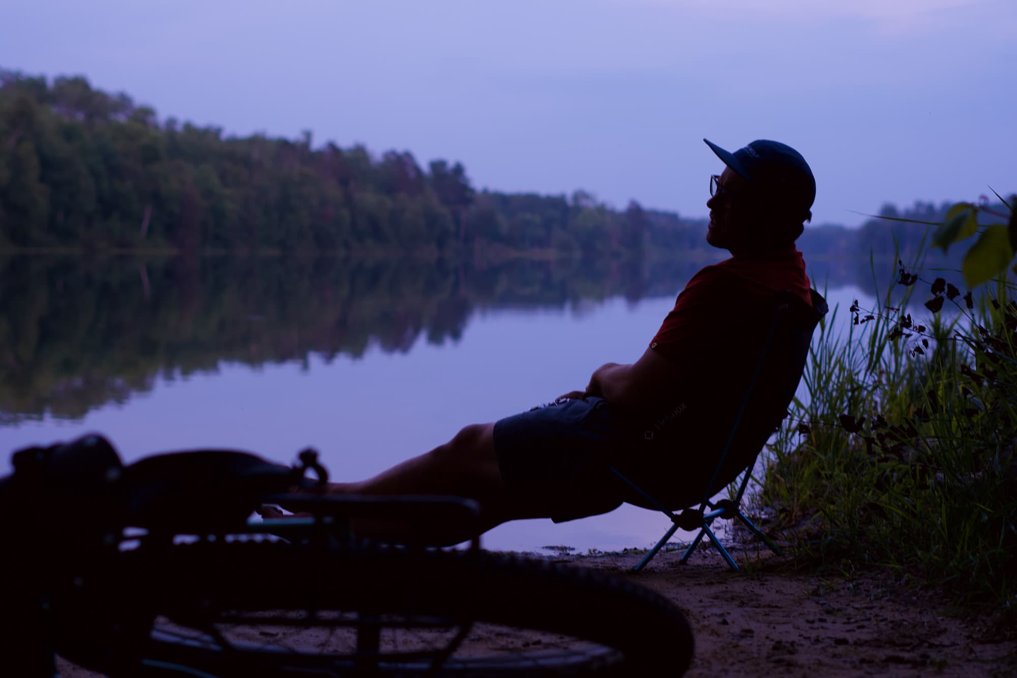 Having a chat after a day of bikepacking.