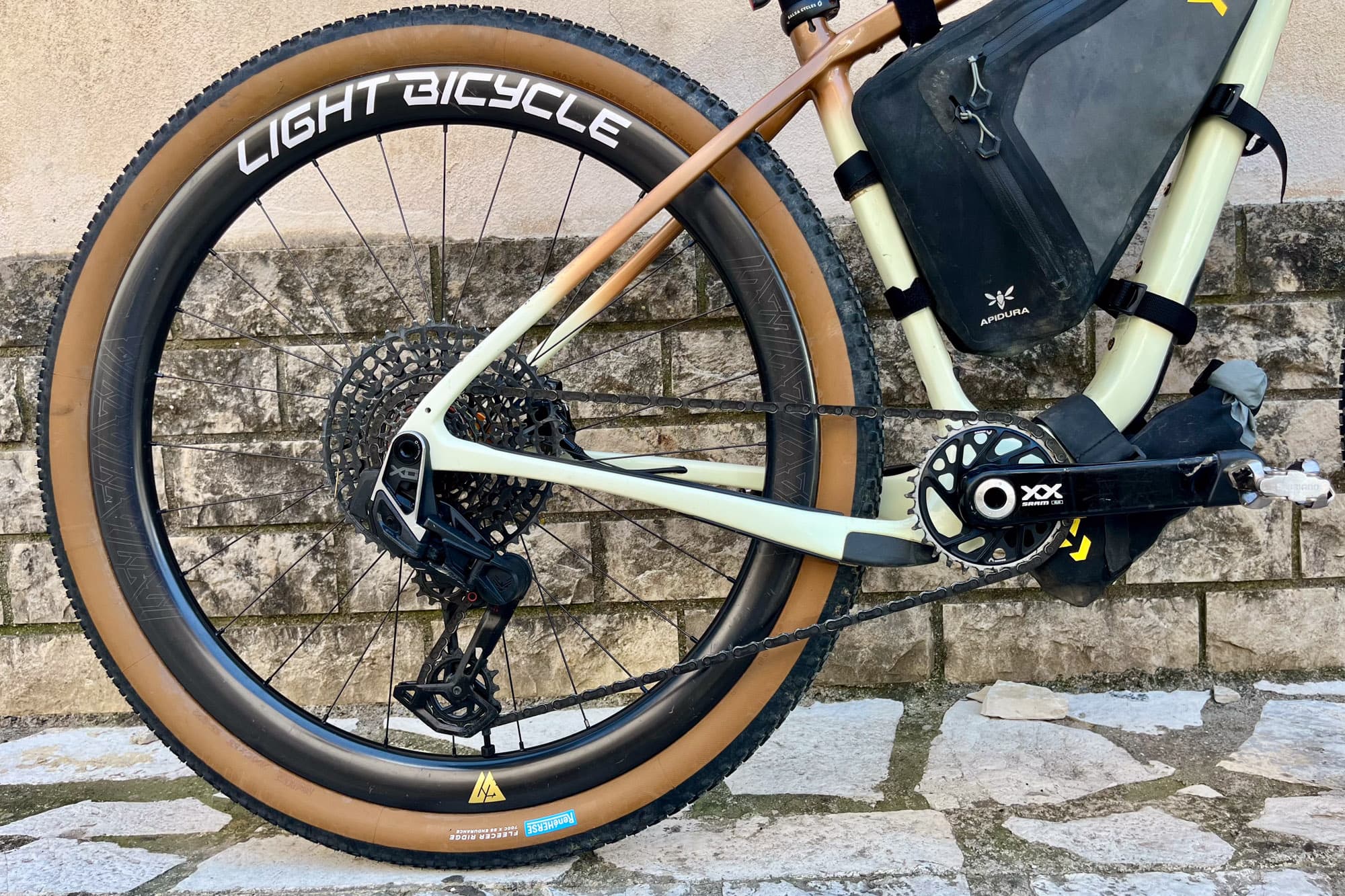 Meaghans custom Lightbicycle wheels.