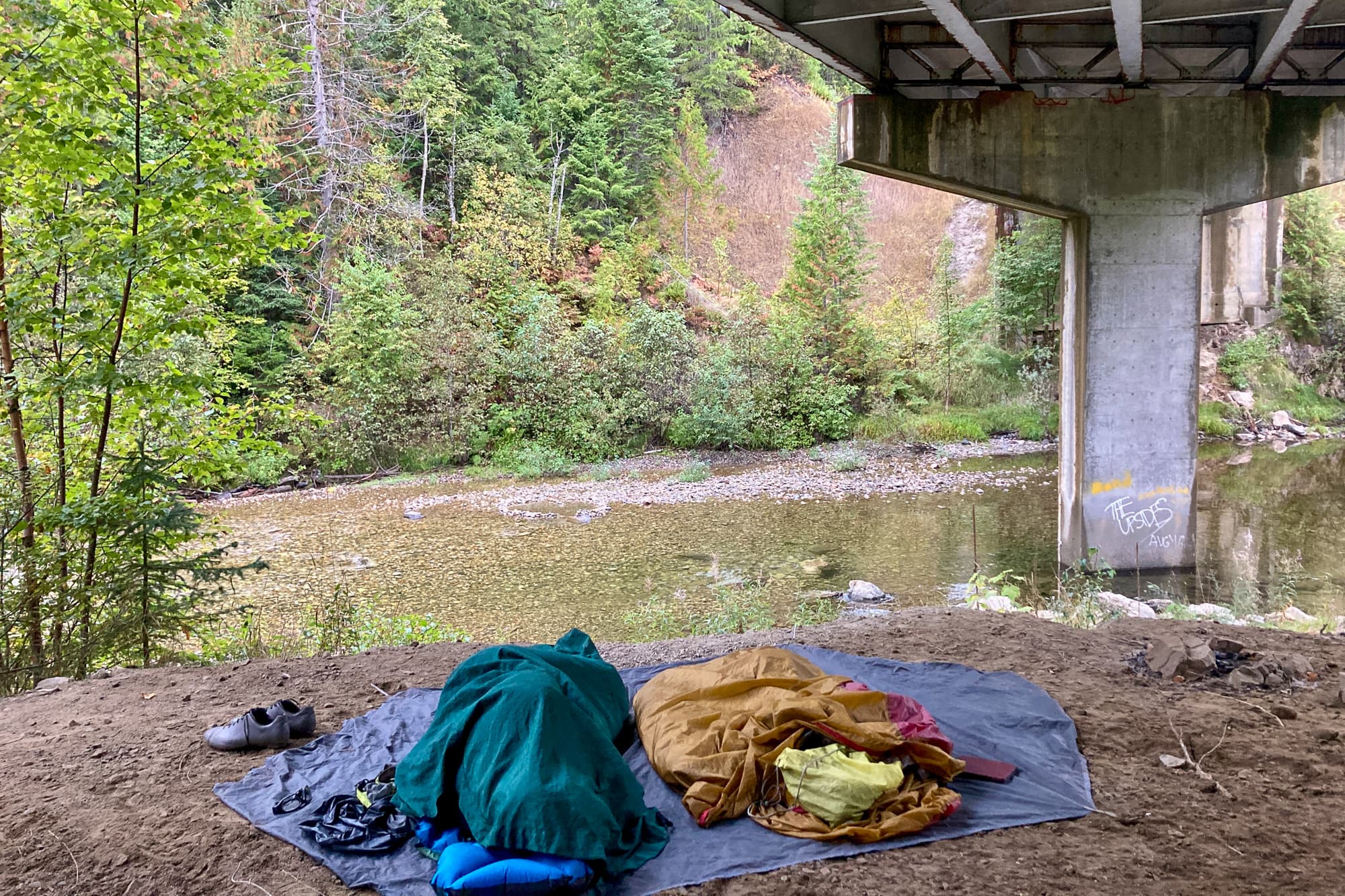 sleeping under bridge
