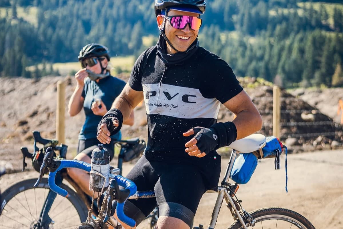 Curtis of The Spandex Panda Collection on his bike