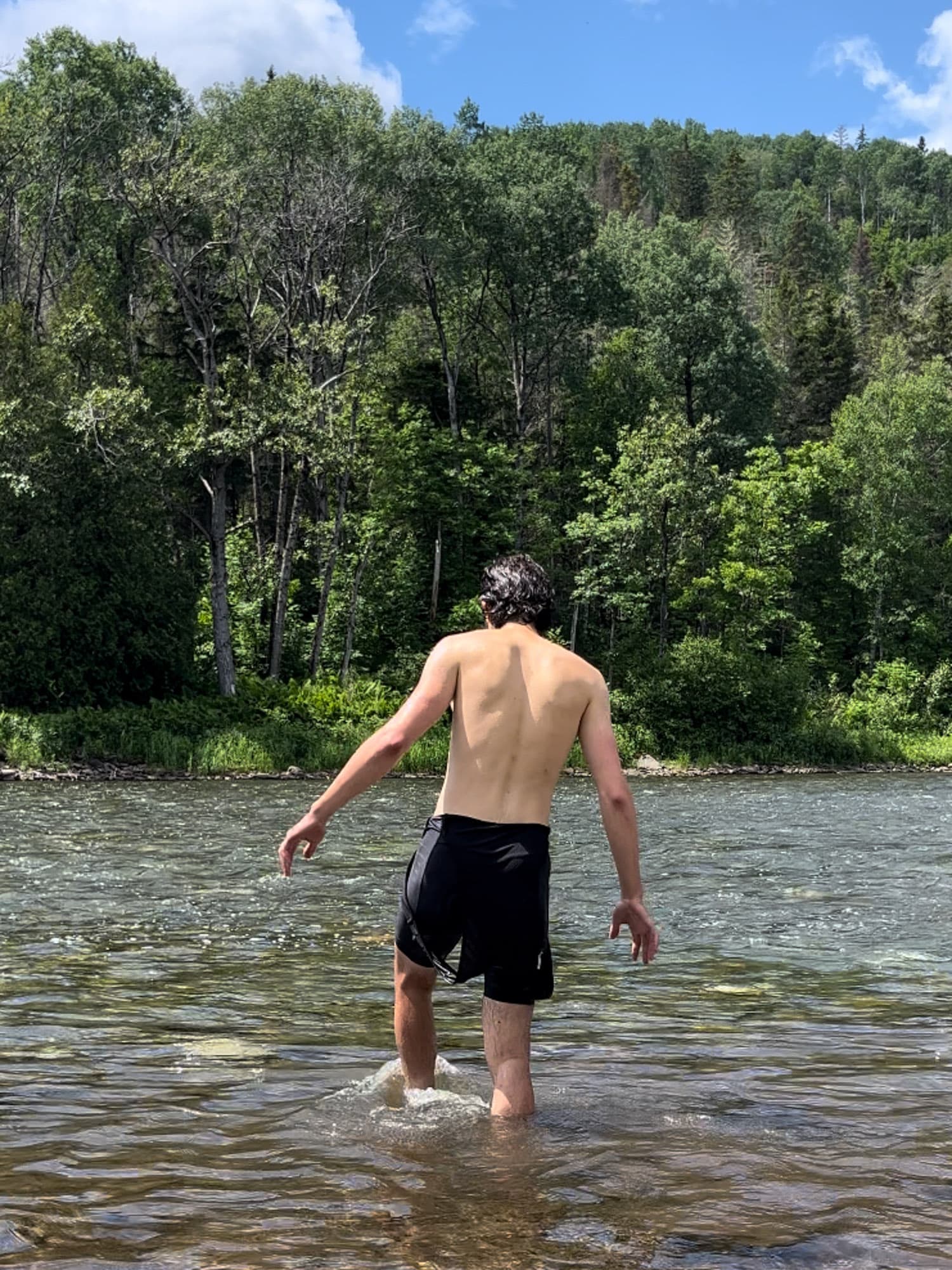 Fisher gos for a dip.