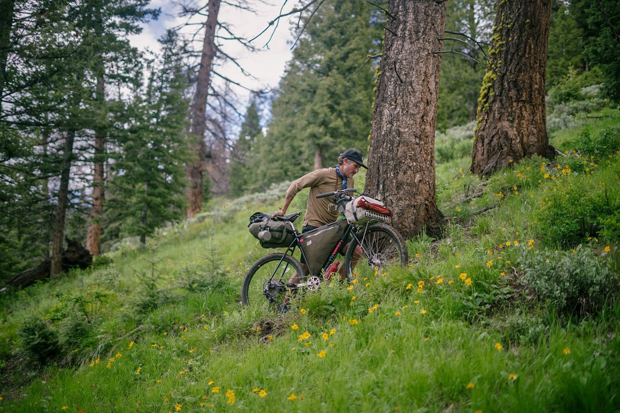 Up a challenging track.
