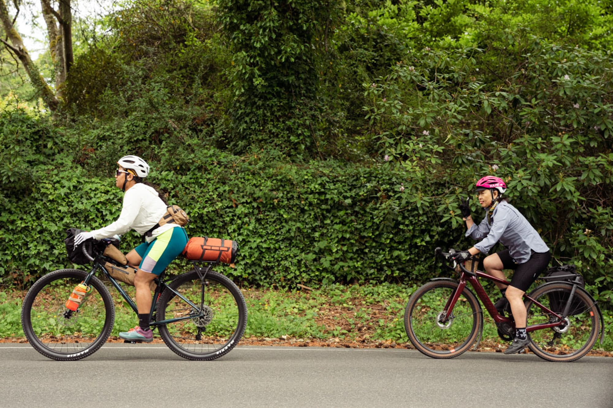 Two riders bikepacking.
