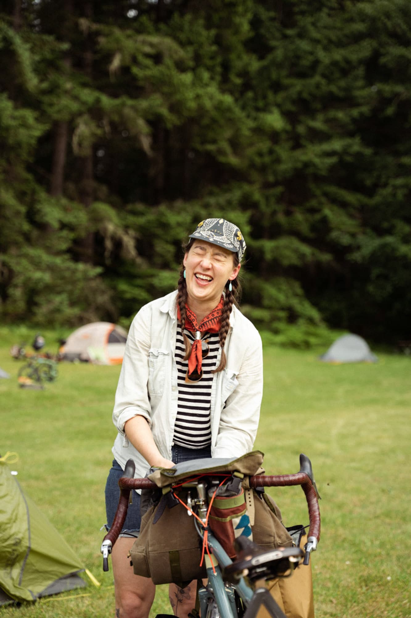 A rider gets to camp.
