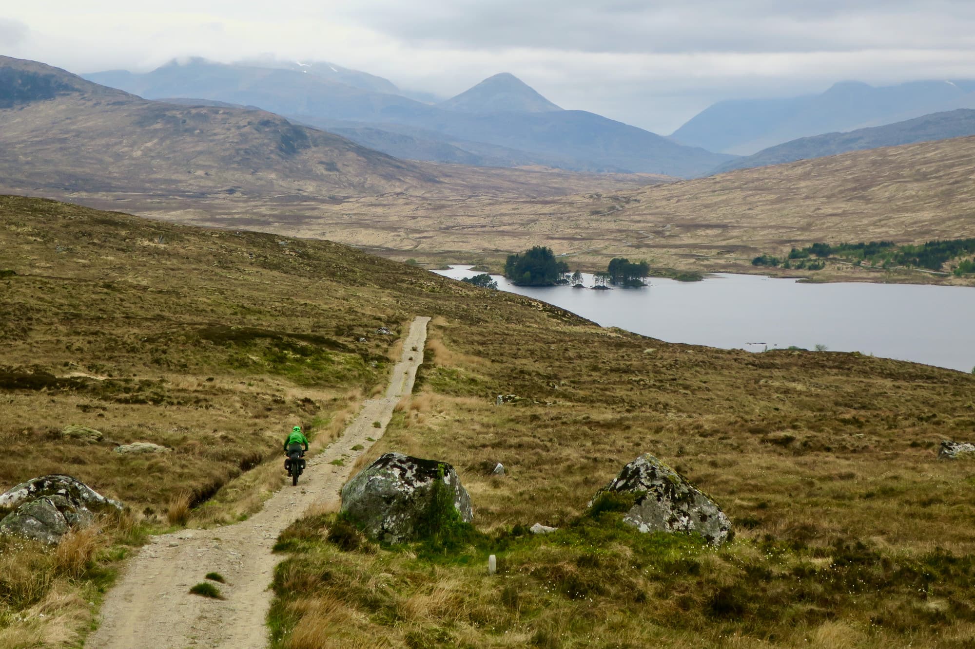 Russell on the Scottish dirt roads.