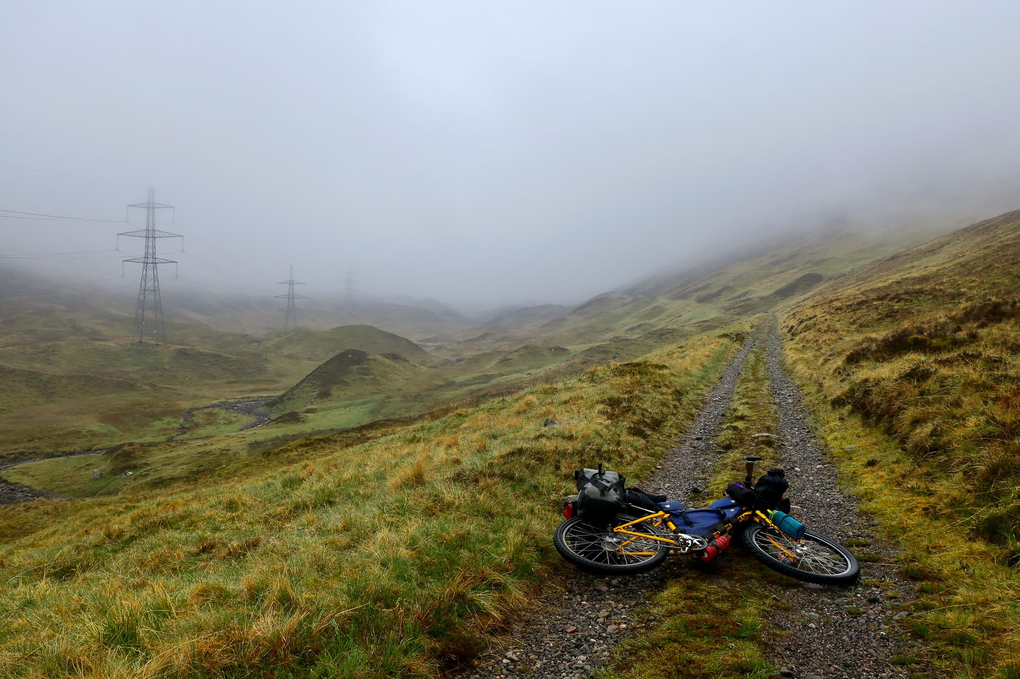 Taras bike in the Scottish highlands.
